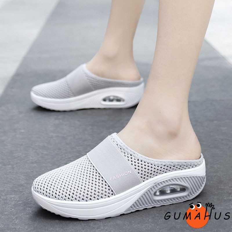 Thick-Soled Summer Clogs, Closed-Toe Half-Slippers, Outdoor Rocking-Soled Slip-On Slippers, Breathable, Quick-Drying, Shock-Absorbing Slippers, Outdoor Shoes