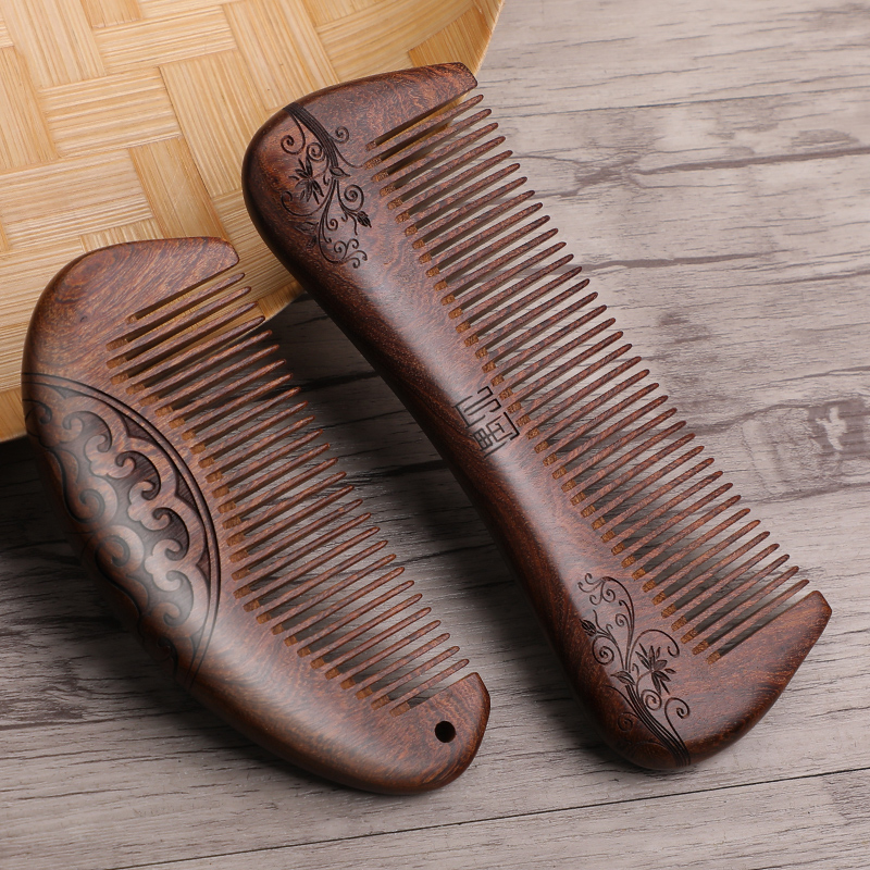 Sandalwood comb sandalwood anti-static comb hair artifact antique wood carving gift long hair hair loss special