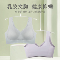  Thai latex incognito underwear womens rimless lace vest bra with milk thin small chest gathered bra