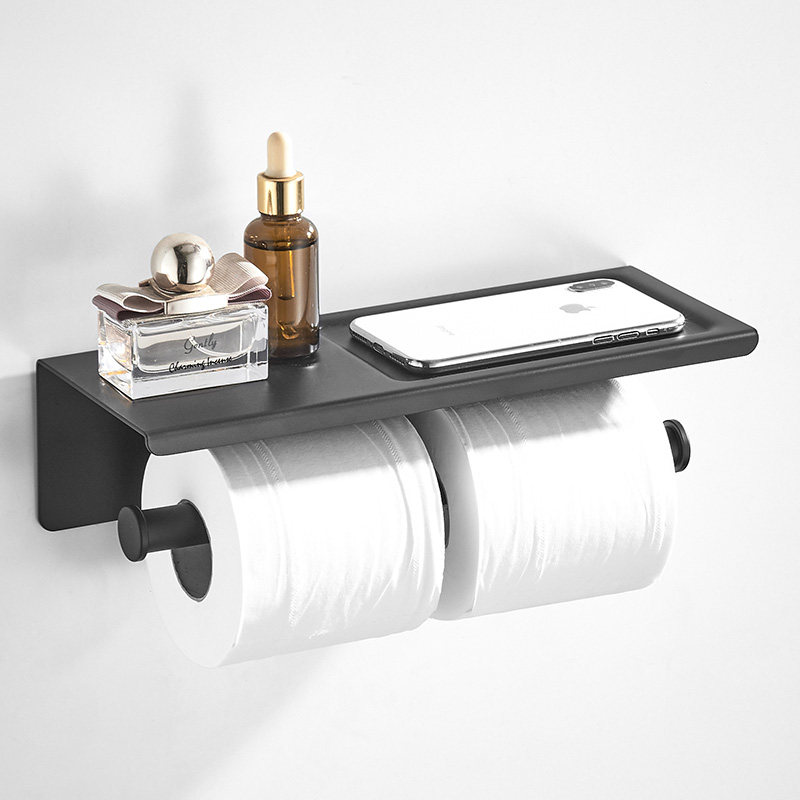 304 Stainless Steel Double Roll Paper Towel Holder Toilet Roll Toilet Paper Holder Free Punching Toilet Hotel Toilet Paper Holder - Taobao