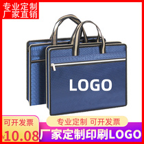 Set Bang Hand A4 File Bag Canvas Business Bag Computer Package Conference Information Package Briefcase Custom Print Logo