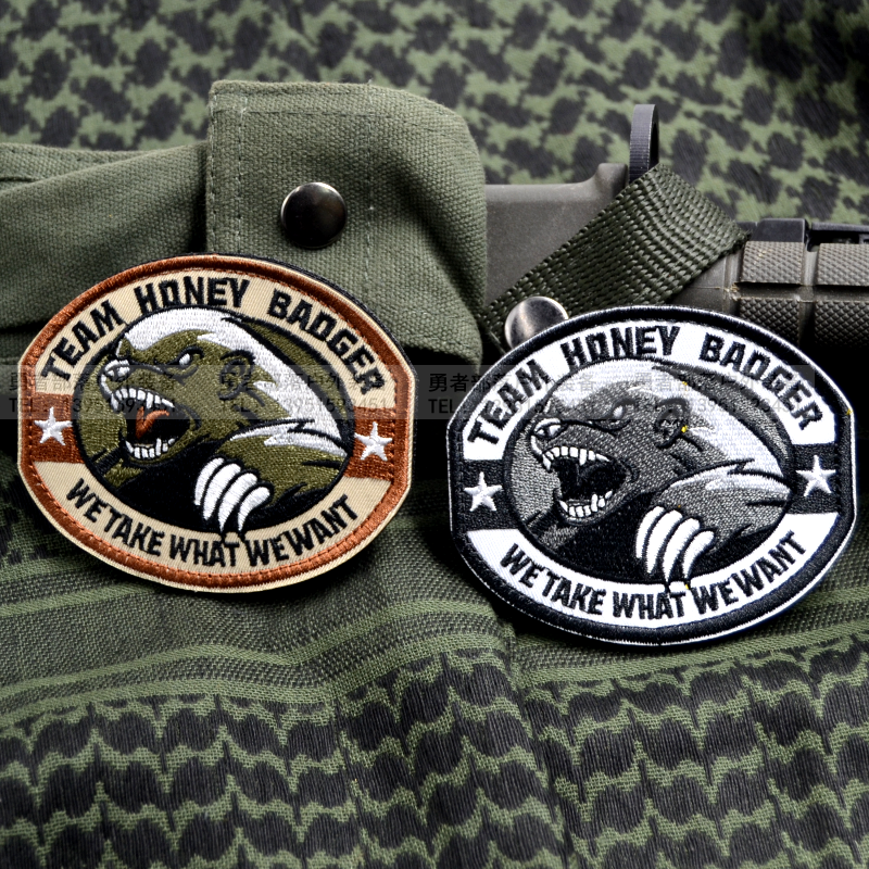 Honey Badger army fan embroidered badge Velcro personality armband epaulet bag tip air sticker
