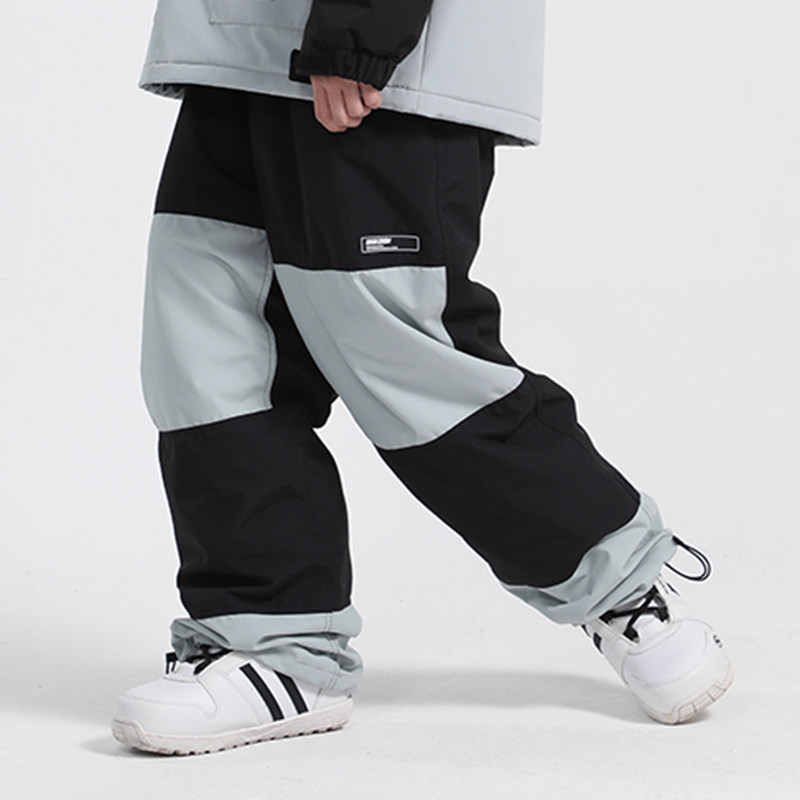 Smaining snowboard pants women's thickening and velvet snow pants loose stitching double-board waterproof winter snow pants men