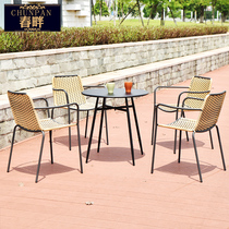 Spring Shores Outdoor Table And Chairs Coffee Shop Outside Swing Casual Table And Chairs Combined Patio Garden Terrace Outdoor Rattan Chair Furniture