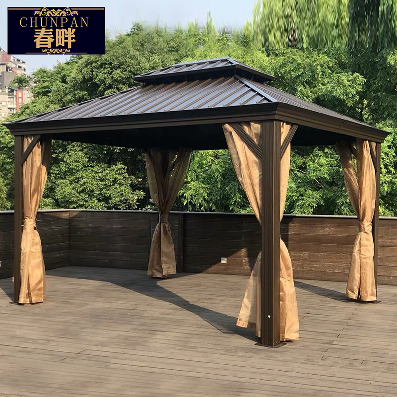 Spring Shores Outdoor Cool Pavilion Iron Art Courtyard Leisure Pavilions Hotel Villa Garden Terrace Sun Shelter beach Canopy About Four Corner Pavilions