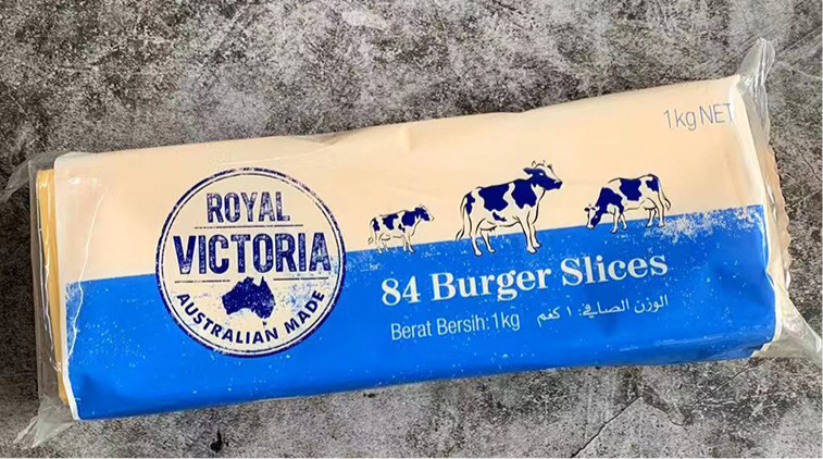 Orange Yellow burger cheese Helal Imported Burger Knoll Cheese 84 Pieces 84pcs 1kg