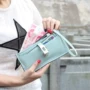 Phiên bản tiếng Hàn của mẫu vải thiều đơn giản màu sắc khóa xoay đa chức năng túi ly hợp dây kéo đồng tiền clip dài phần ví nữ - Ví / chủ thẻ pedro ví nam