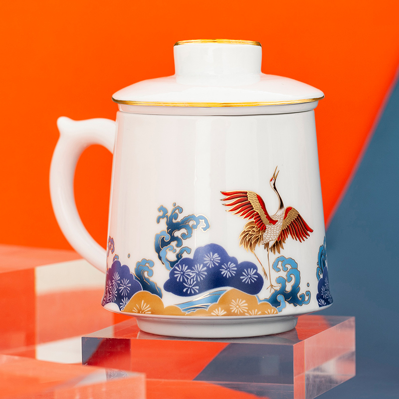 Jingdezhen flagship store of the classic design tide) move with cover of pottery and porcelain keller
