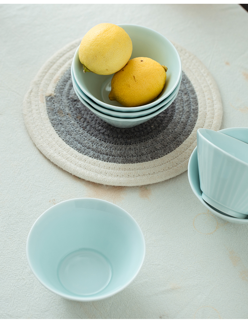 Jingdezhen flagship stores eating rice bowl with ceramic solid color hat to bowl of tableware special personal bowl of soup bowl