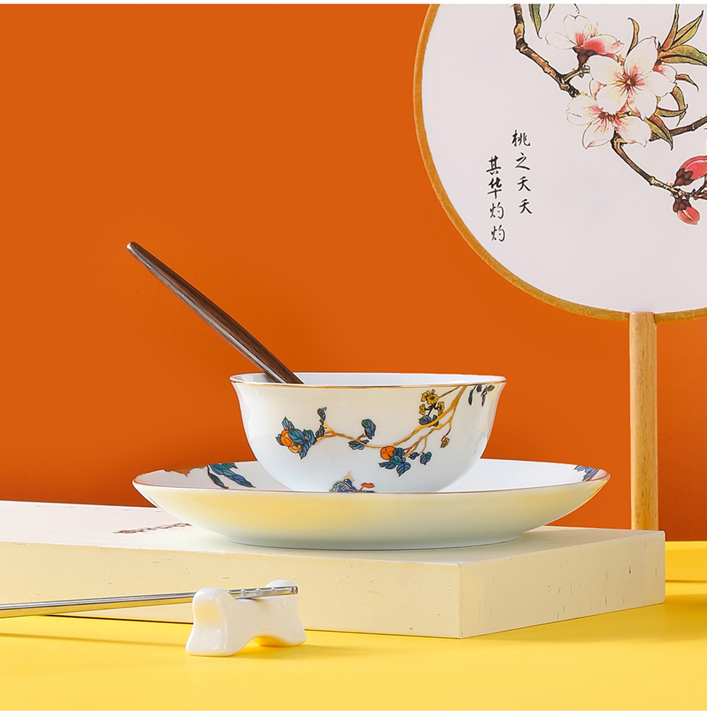 Jingdezhen ceramic a flagship store people eat food tableware suit household of Chinese style bowl dish combination wedding gift