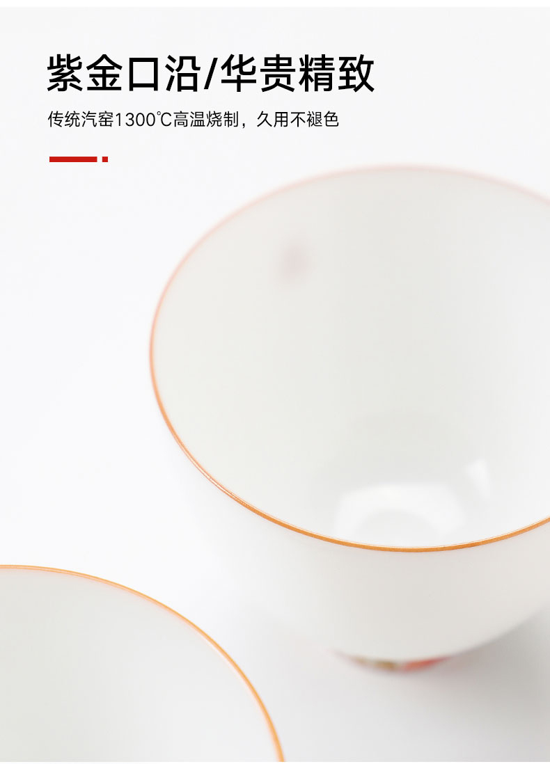 Jingdezhen flagship stores in Chinese hand - made noggin single ceramic tea set kung fu tea tea sample tea cup