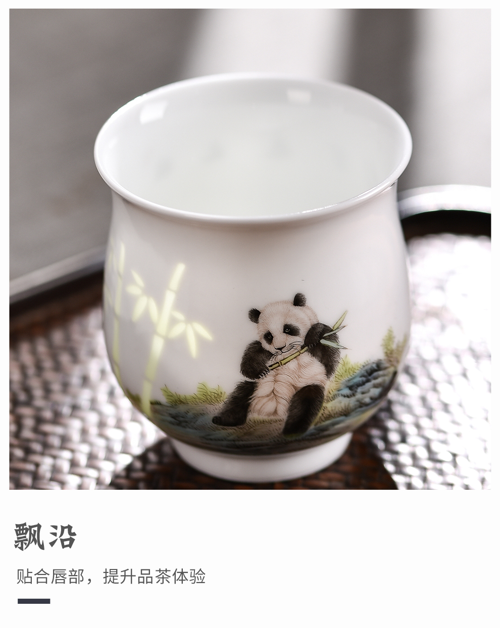 Jingdezhen flagship store of Chinese style new bamboo report peaceful ceramic hand - made color and exquisite collection master cup sample tea cup tea cups