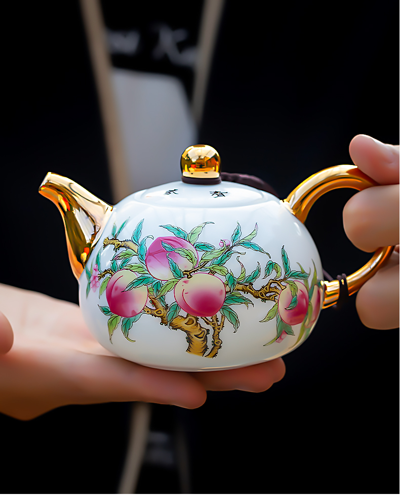 Jingdezhen flagship store ceramic teapot tea set suit household light key-2 luxury kung fu tea tea tea tea tea set