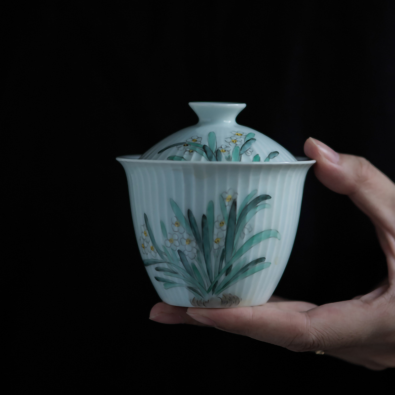 Jingdezhen ceramic tureen flagship store hand - carved hand - made tureen individual glaze new household bowl is in use