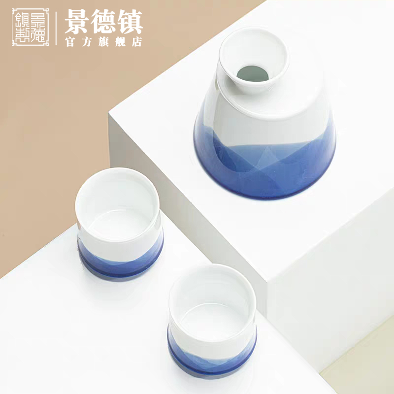 Jingdezhen listening series of high - end wine suits for business household porcelain craft glasses office gift