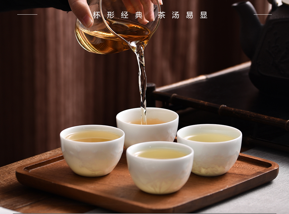 Jingdezhen flagship store ceramic cups shadow celadon manual sample tea cup tea masters cup 4 cups of suit