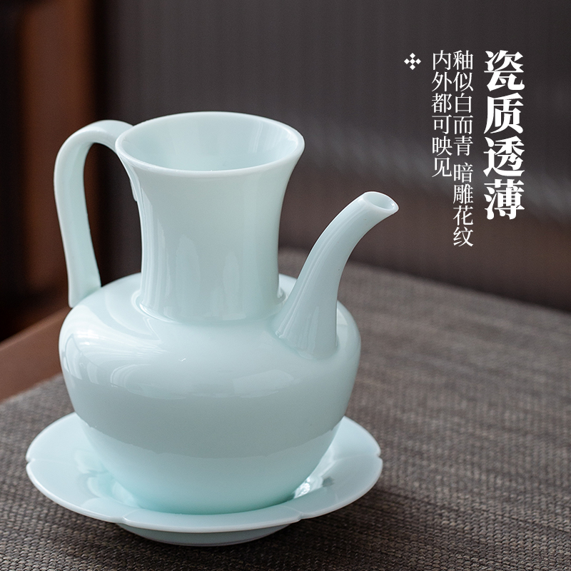 Jingdezhen flagship store manual its shadow green tea tureen suit the teapot tea sample tea cup set of gift giving