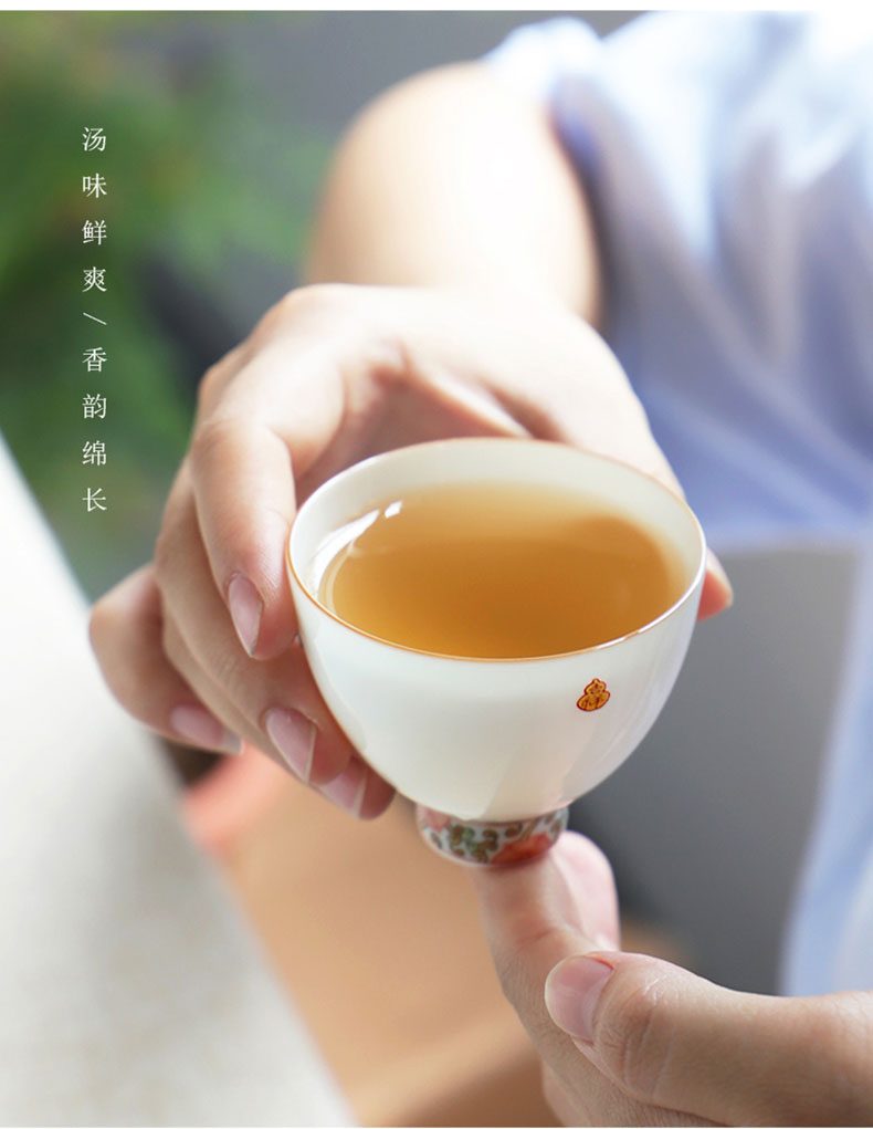 Jingdezhen flagship stores in Chinese hand - made noggin single ceramic tea set kung fu tea tea sample tea cup