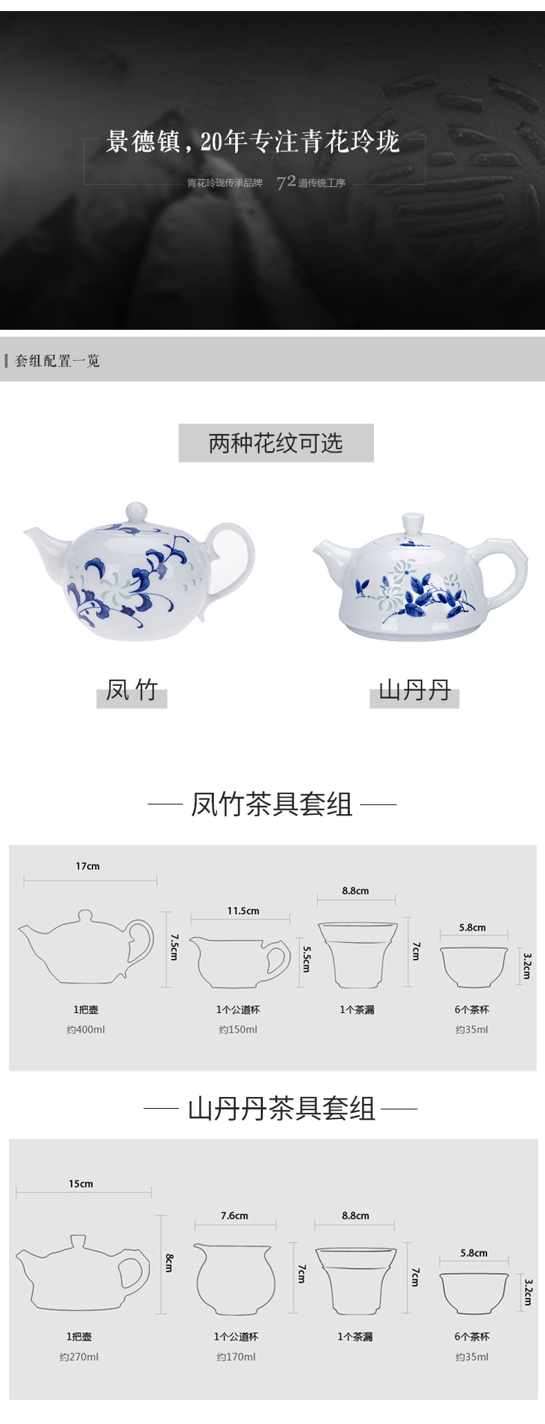 Jingdezhen official store hand - made porcelain and exquisite ceramic kung fu tea set white porcelain teapot teacup