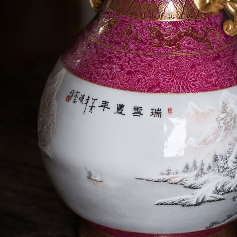 Jingdezhen ceramic decoration see ears okho furnishing articles to pick flowers in the spring of the sitting room the bedroom study retro furnishing articles gifts