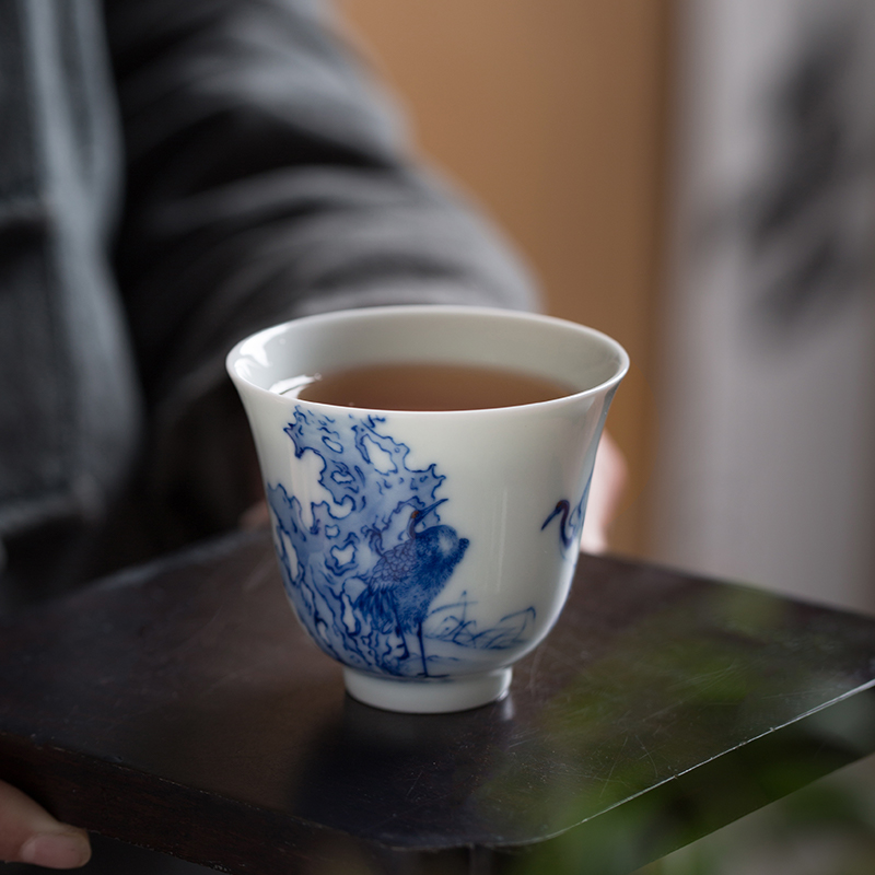 Jingdezhen flagship store rui crane master cup single CPU maintain all hand sample tea cup tea cups tea masters cup