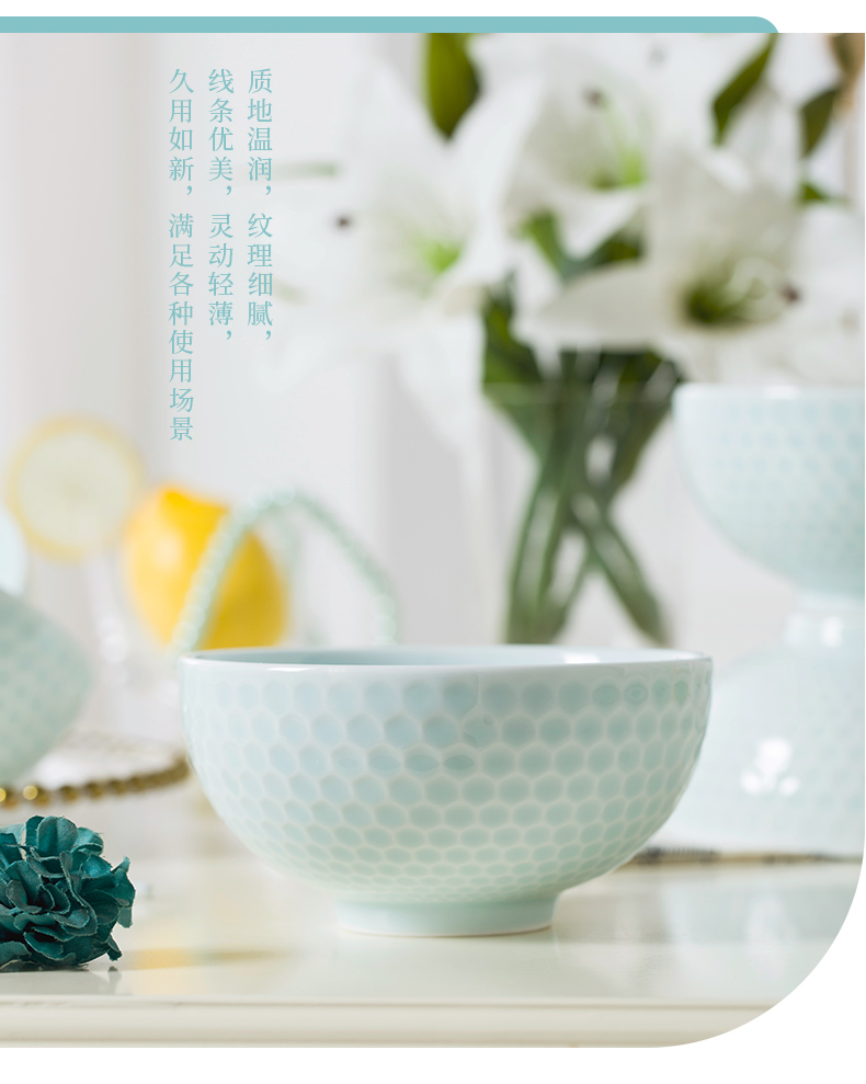 Jingdezhen flagship shops eat with ceramic bowl individual household contracted pure color bowl of individuals dedicated to eat bread and butter