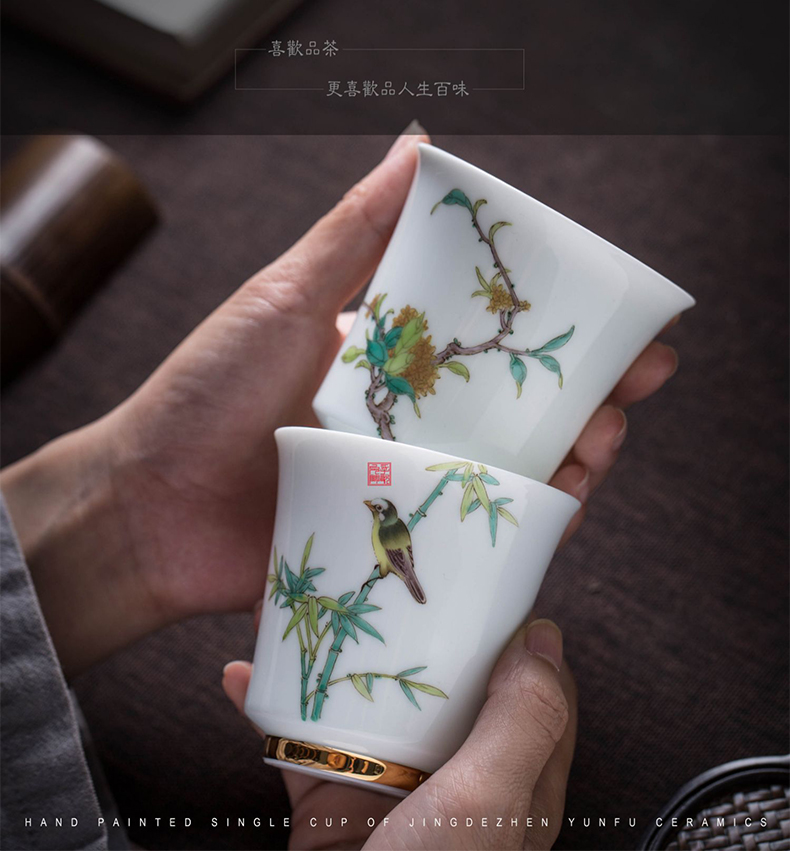 Jingdezhen flagship stores in a single manual ceramic tea cup host restoring ancient ways of small single CPU