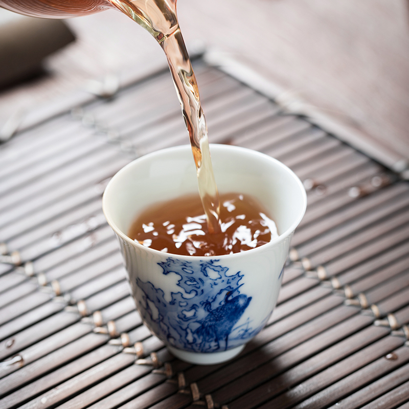Jingdezhen flagship store rui crane master cup single CPU maintain all hand sample tea cup tea cups tea masters cup