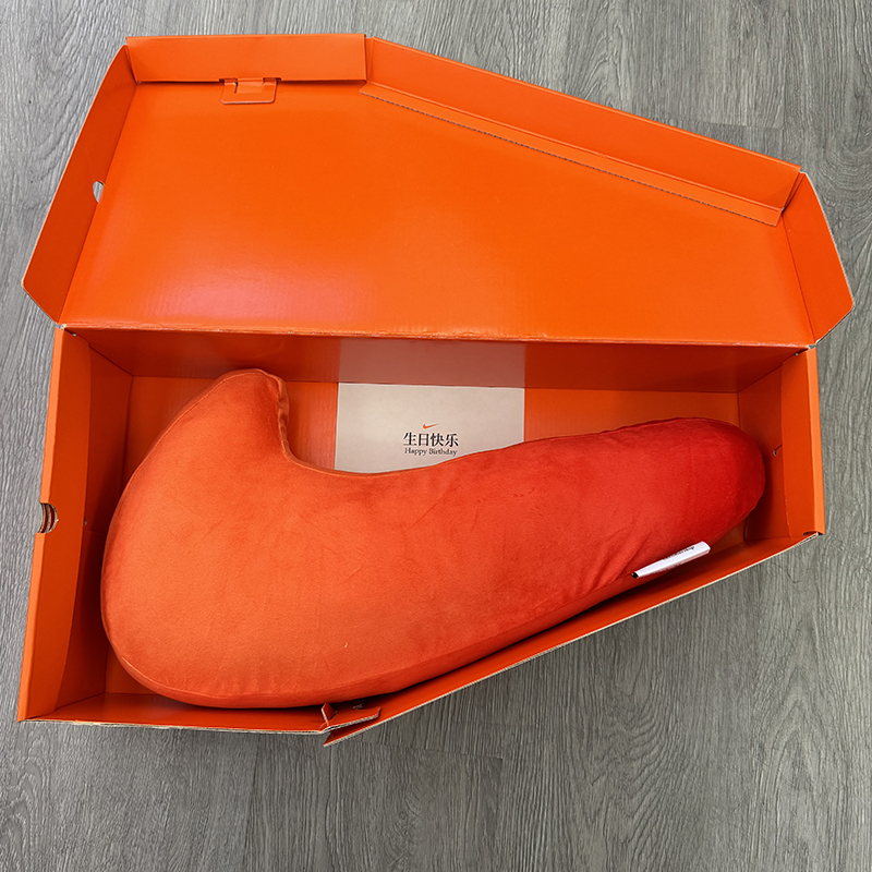 Nike Happy Birthday Member Black and Orange Logo Hook Pillow Gift for Boyfriend/Girlfriend 520 Valentine's Day Gift