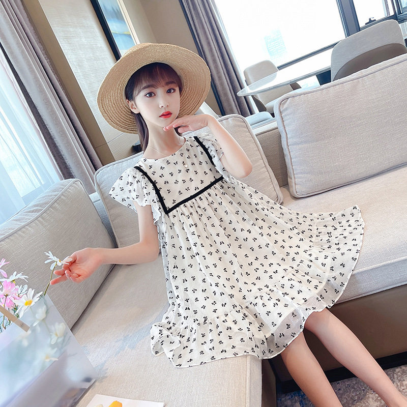 next jazz girl foreign dress 2022 summer new flying sleeve snow spinning mesh yarn sweet and broken princess dresses