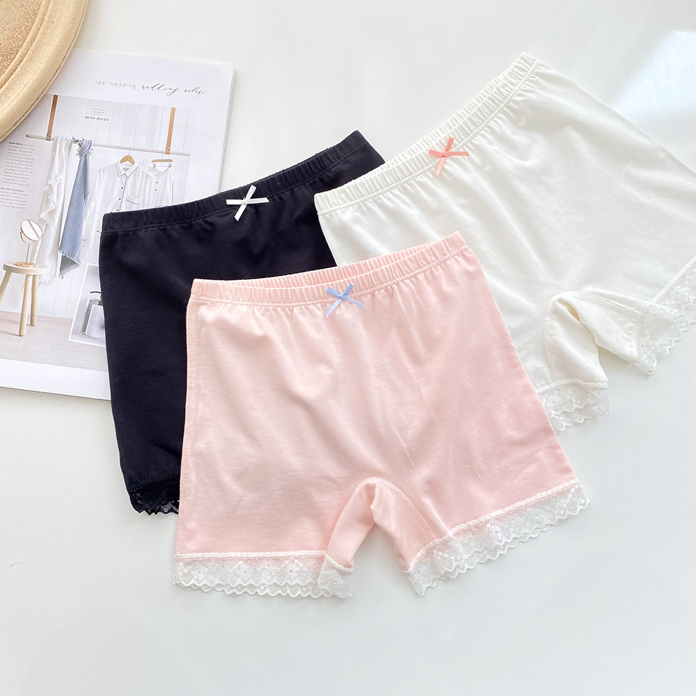 next jazz girl lace florian lace safety inside lap pants 2021 Korean version pure color all season universal four-corner shorts