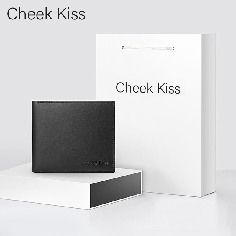 Cheekkiss Men's Wallet, High-End Genuine Leather Short Men's Leather Wallet, Practical Valentine's Day Gift for Boyfriend