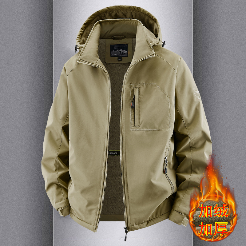 Xiahu Shijia Autumn and Winter Jacket for Men 2025 New Men's Fleece-Lined Jacket Casual Men's Wear Windproof Thickened Winter Clothing