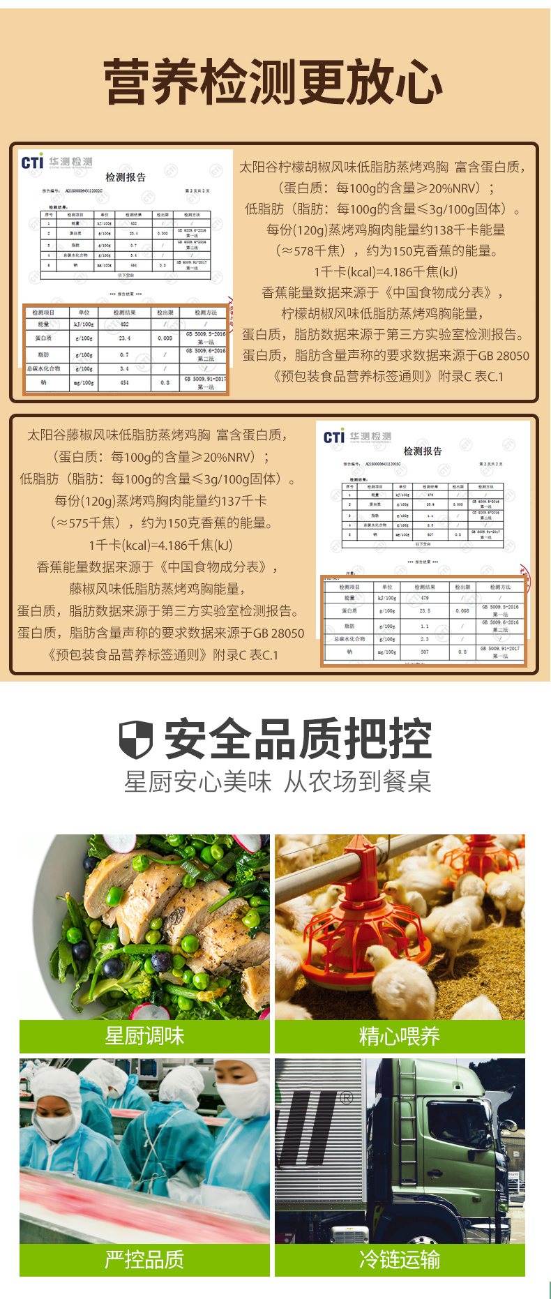 美国嘉吉旗下 太阳谷 低温蒸烤即食鸡胸肉 120g*10袋 图7