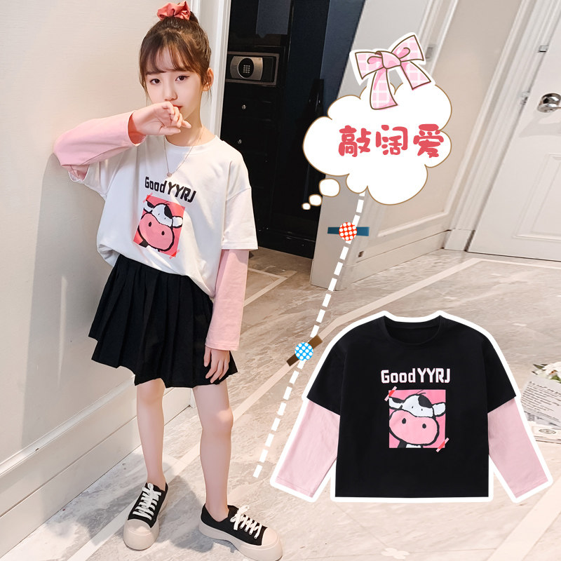 Girl long sleeve T-shirt Spring autumn sweatshirt CUHK Scout children's blouses children's blouses children's blouse children's clothing new 2021 spring clothes