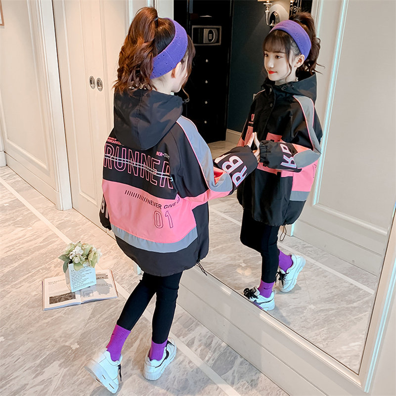 Girls' windbreaker coat autumn jacket girls autumn clothes 2022 new spring and autumn children's girls big boy Western style autumn