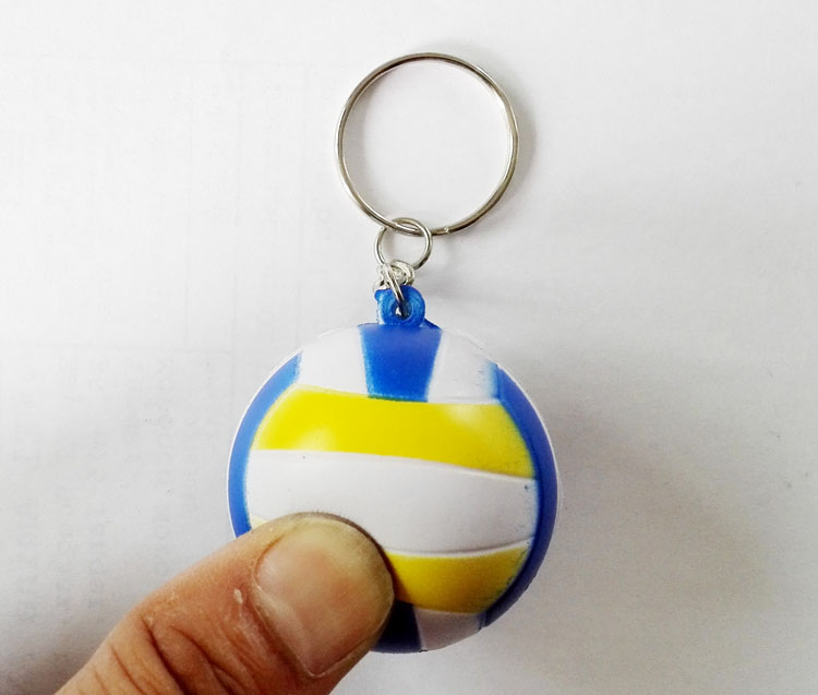 PU sponge imitation volleyball keychain volleyball pendant small volleyball lock keychain creative volleyball pendant