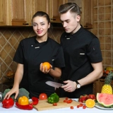 Высококачественный западный ресторан Pure Cotton Thin Hotel Chef Work Одежда мужская коротка с короткими рукавыми рукавами