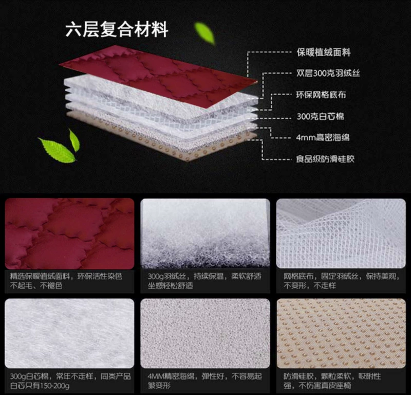 Winter gụ sang trọng sofa gỗ rắn đệm ghế đệm kết hợp da sofa đệm dày chống trượt tùy chỉnh - Ghế đệm / đệm Sofa