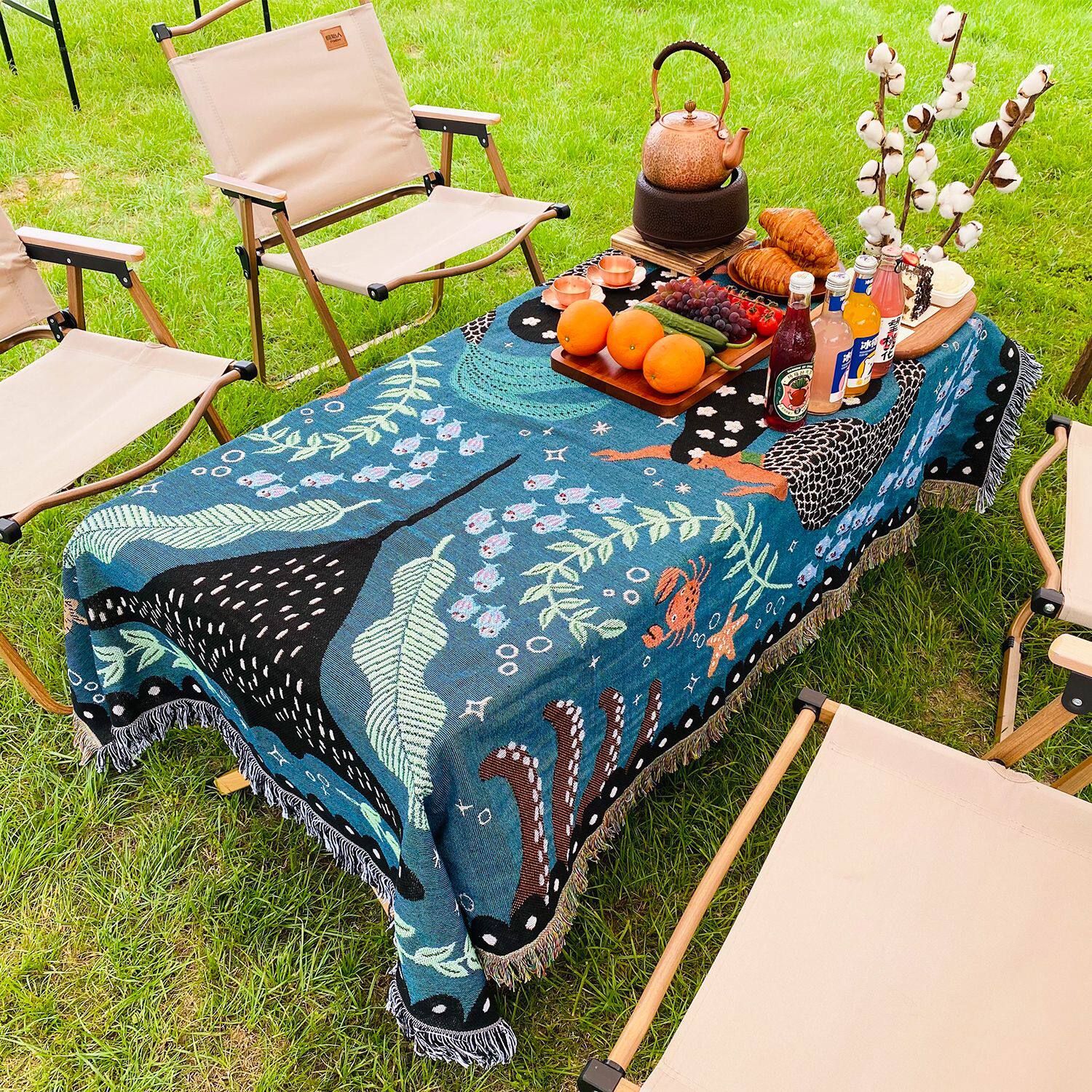 Гобелен 户外露营野餐垫毯子印第安波西米亚家居盖沙发线毯picnic blanket