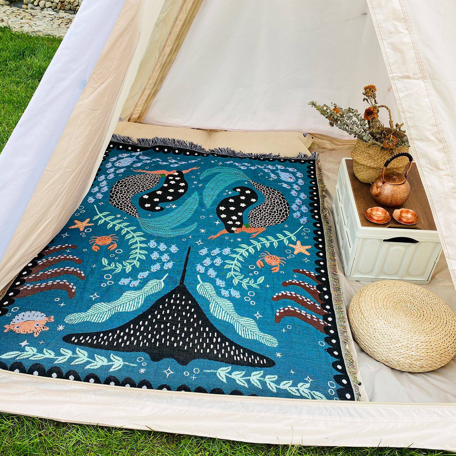 Гобелен 户外露营野餐垫毯子印第安波西米亚家居盖沙发线毯picnic blanket