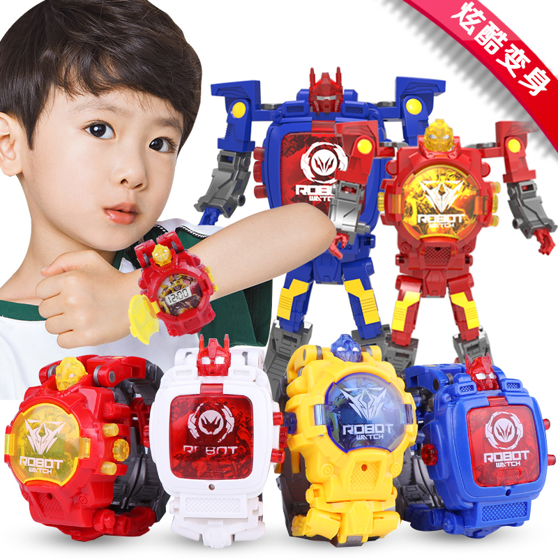 Child Cartoon Deformation Toy Electronic Watches Toddler Child Robot Mutiny Boy Student Kid Boy Gift