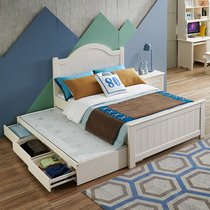 Childrens bed Boy girl Princess bed sheet bed with drawer storage pull-out bed Bedroom solid wood mother bed drag bed