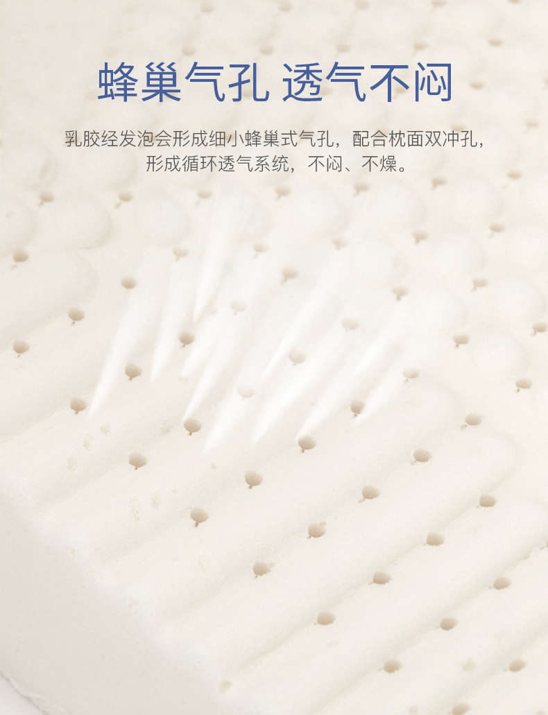乐扣乐扣 90%天然乳胶枕 柔弹支撑颈椎 图6