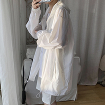 Thin coat Super fairy Korean version of loose student Joker long sleeve sunscreen ins tide ocean air shirt open top