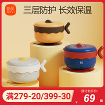 New Bei Baby Supplementary Bowl Water Insulating Bowl Baby Bowl Anti-fall Hot Childrens Tableware Baby Suction Bowl