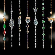 Jiayuzun ice species natural emerald bracelet inlaid with 18K gold female ring diamond A goods bare stone ring face egg face customization