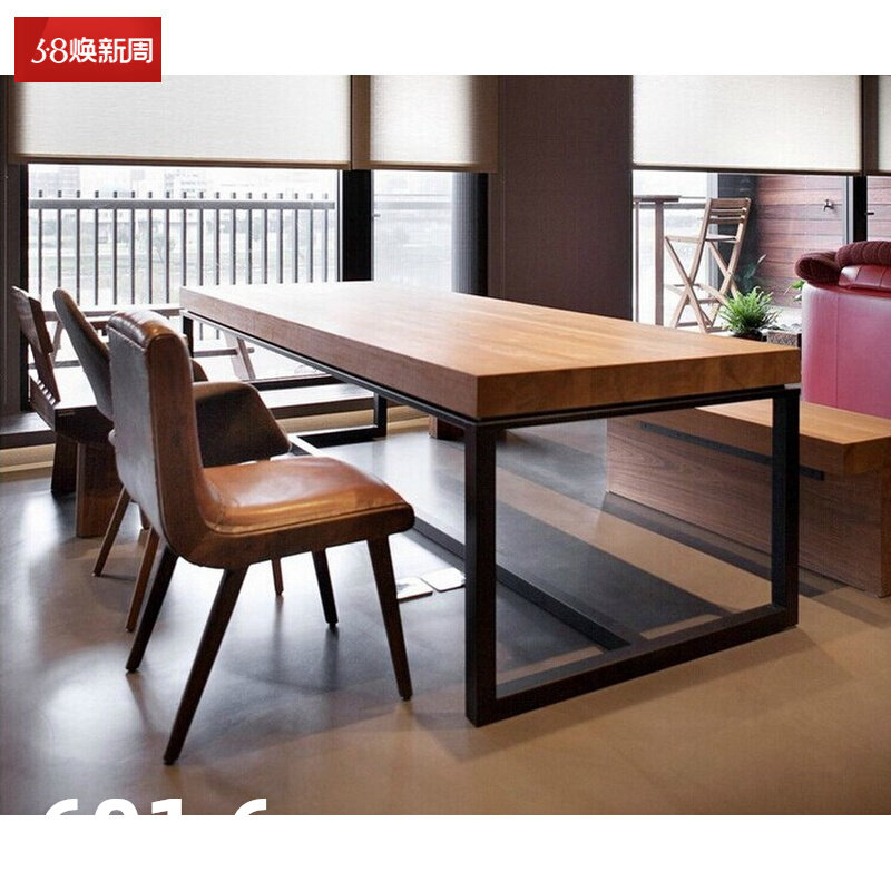 European iron cafe housedining table and chair combination restaurant solid wood leisure table and chair to negotiate table and chair