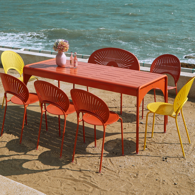 Balcony small table and chair dining chair small coffee table modern minimalist leisure chair home outdoor one table and two chair combination three-piece set