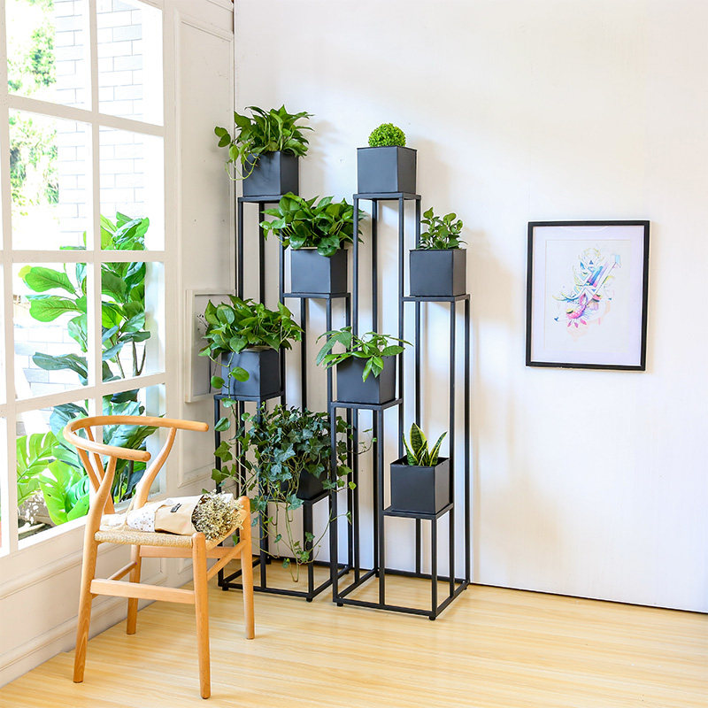 American wrought iron multi-layer flower shelf floor-standing indoor living room pot stand gold Ge Panglan plant stand flower tray stand